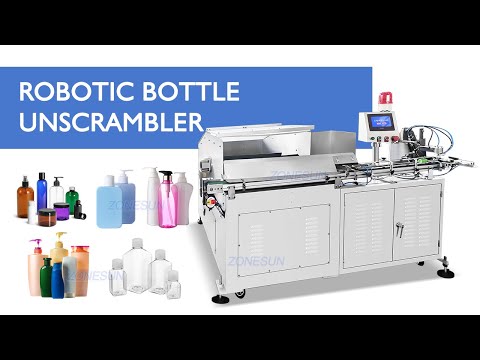 How to Use ZS-LP250S Robotic Bottle Unscrambler for Multi-Shape Bottles in Beverage & Cosmetics Line