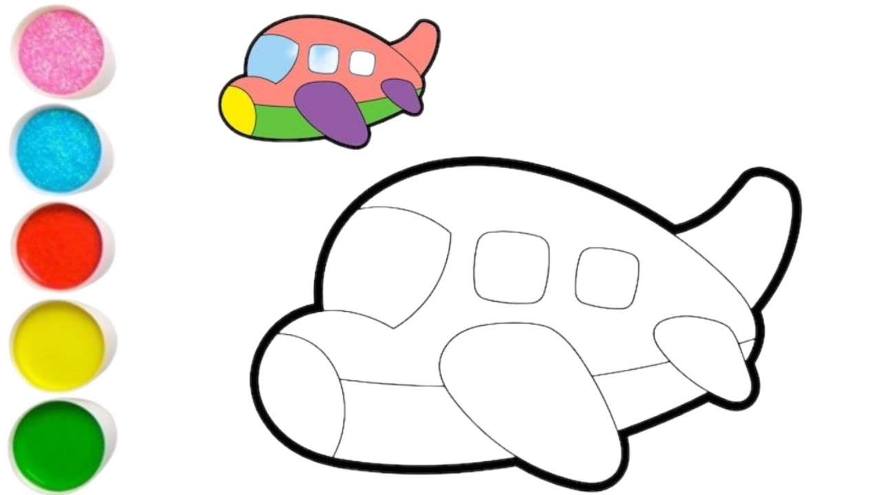 Airplane Drawing, Painting & Coloring For Kids and Toddlers_ Kids Art