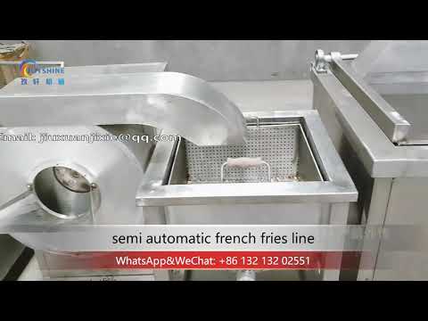 , title : 'semi automatic type french fries line with automatic discharing blanching machine and frying machine'