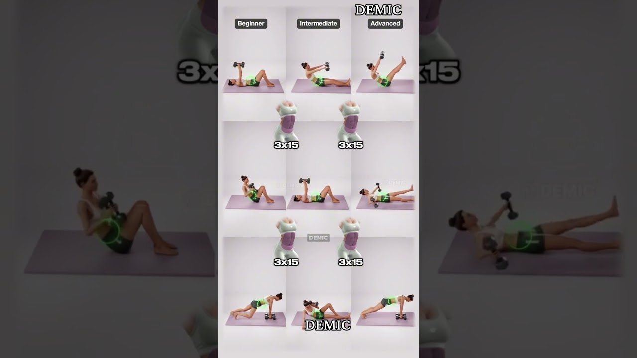 Dumbbell Workout for Abs & Core | Beginner to Advanced #workout