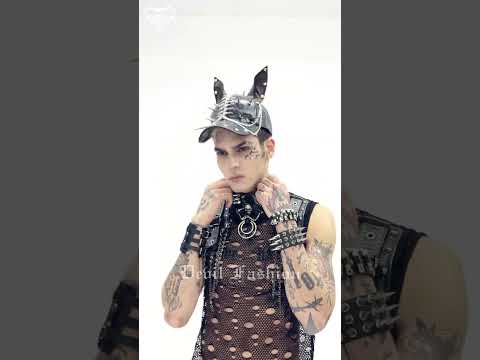 Gothic Cat Ear Spiked Cap With Studded Chains