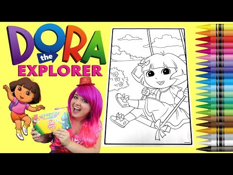 Coloring Dora The Explorer GIANT Coloring Book Page Crayola Crayons | KiMMi THE CLOWN Video