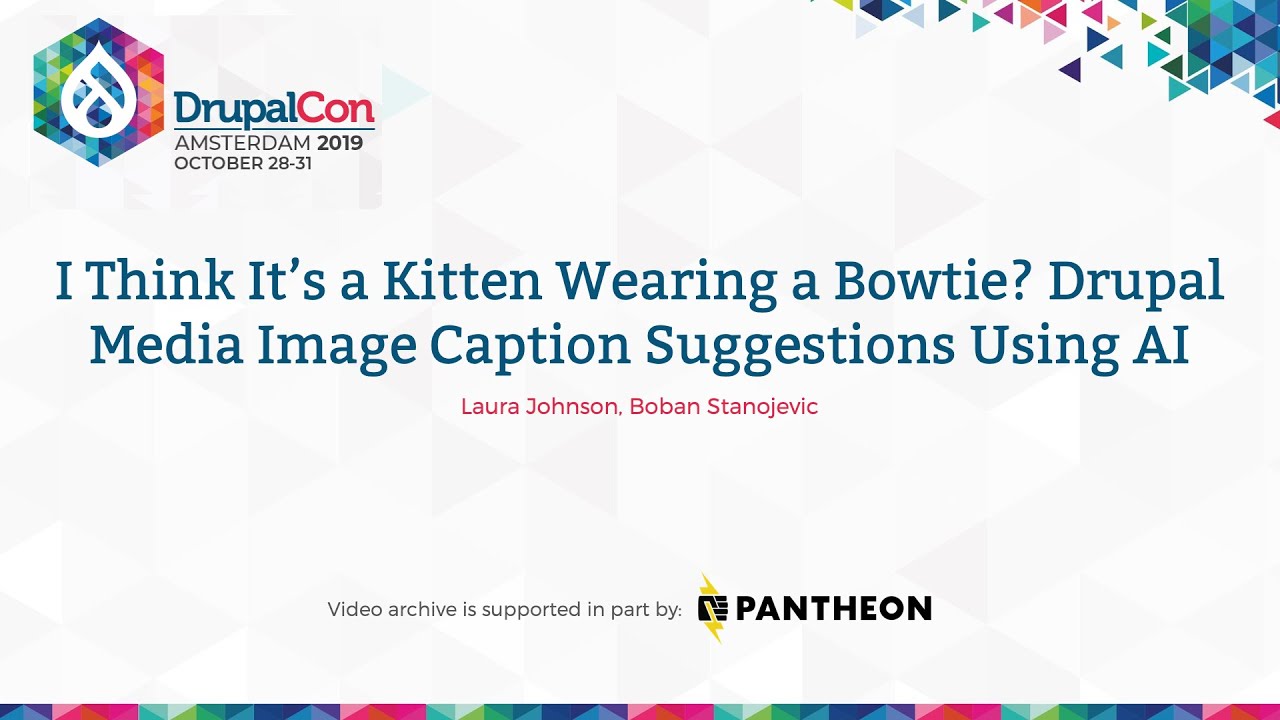 DrupalCon Amsterdam 2019: I Think It’s a Kitten Wearing a Bowtie? Drupal Caption Suggestions