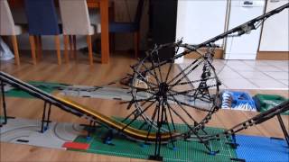 LEGO roller coaster with loop and 7 cars