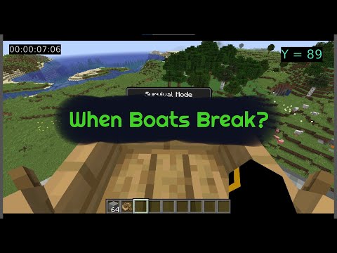 At what heights Minecraft boats break?