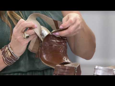 Earthies Leather Block Heel Peep-toe Booties - Siena on QVC