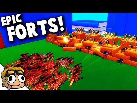 EPIC FORTS vs CANNON TOWERS! | Wooden Battles Simulator Gameplay