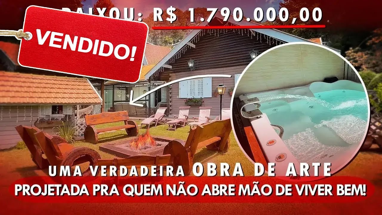 🍁 Propriedade completa, com casa de hóspedes, piscina aquecida, sauna, spa e 02 áreas gourmet.