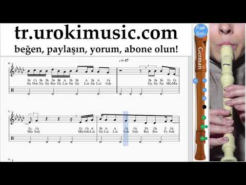 Blok flüt dersleri (G.) Vaina Loca - Ozuna x Manuel Turizo Notalar Eğitim um-ih723