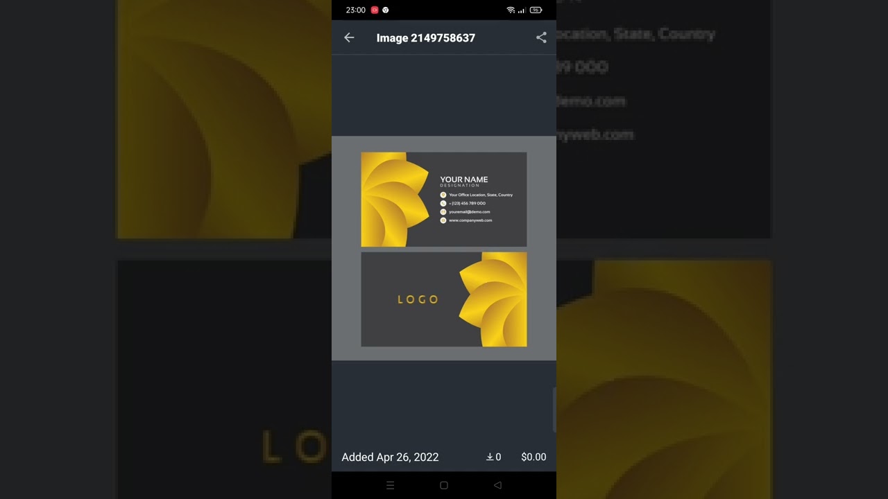 business card design approved in Shutterstock