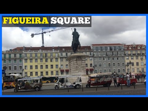 Walk around Figueira Square, Lisbon, Portugal