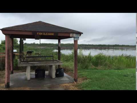 Fish cleaning area by tent camping