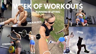 full week of workouts | running & lifting | training for strength + speed | goals | conagh kathleen