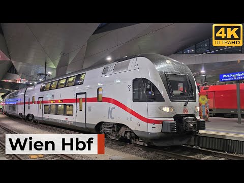 Wien Hbf 30.09.2025 - Nächtliche Atmosphäre mit Intercity nach Rostock & internationalen Zügen