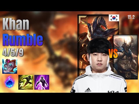 Khan Top Rumble vs Pantheon lol KR solo rank Full Game 15.2 | 칸 럼블 vs 판테온