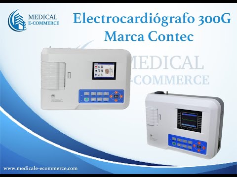 thumbnail video image 2 of Electrocardiógrafo 12 derivaciones, 3 canales CONTEC 300G, 2 of 6