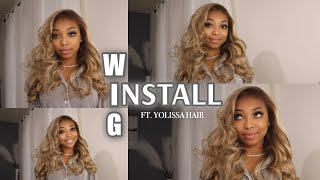IT'S GIVING BEYONCE! Pre Plucked Blonde Highlight Frontal Wig Melted Install ft. Yolissa Hair