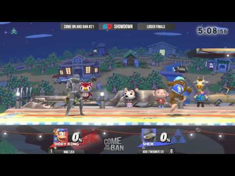 Come on and Ban #21 - Loser Semis: N2O|Trevonte (Sheik) vs NME|Zex (Diddy Kong)