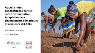 CLARE appel à notes conceptuelles - webinaire d’information