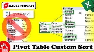Create Custom Sort Order Pivot Table  - Excel #Shorts