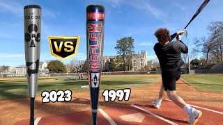 BBCOR vs. GORILLA-BALL ERA | How hot is a 1997 Easton Reflex compared to a modern metal BBCOR Bat
