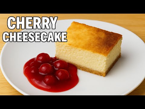 Vanilla Wafer Crust Cherry Cheesecake Squares with Citrus Zest Filling