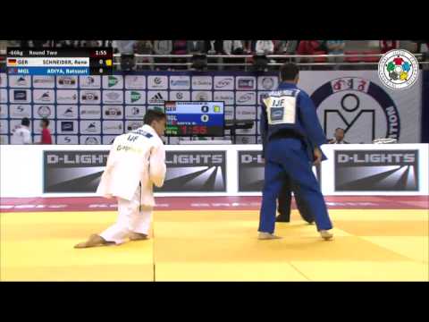 Rene SCHNEIDER (GER) Vs Batsuuri ADIYA (MGL) - Judo Grand Prix Ulaanbaatar 2014 [-66kg]