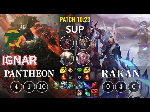 FLY IgNar Pantheon vs Rakan Sup - KR Patch 10.23