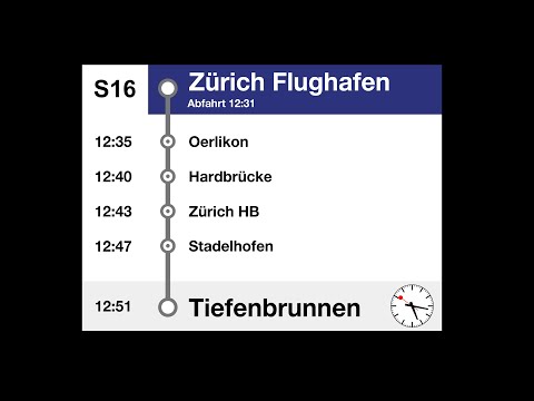 ZVV/SBB Ansagen, S16 (Flughafen-Tiefenbrunnen) | Bauarbeiten | DTZ Railvox