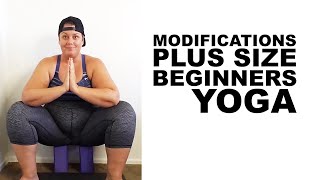 Beginners Plus Size Yoga Modifications - squat figure 4 triangle warrior