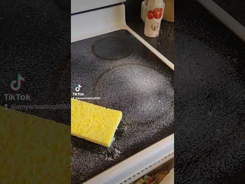 how to clean hard greasy glass top stove