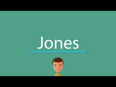 How to pronounce Jones