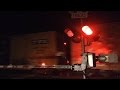 CSX Crossing At Night Train Horn Show Folkston Georgia