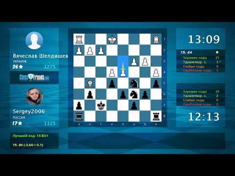 Chess Game Analysis: Вячеслав Шелдишев - Sergey2006 : 0-1 (By ChessFriends.com)