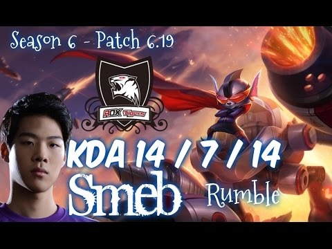 ROX Smeb RUMBLE vs TRYNDAMERE Top - Patch 6.19 NA Ranked | League of Legends