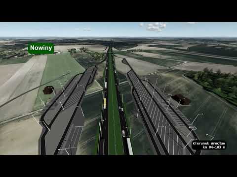 Wizualizacja budowy drogi ekspresowej S8 Kobierzyce Północ – Kobierzyce Południe 4K