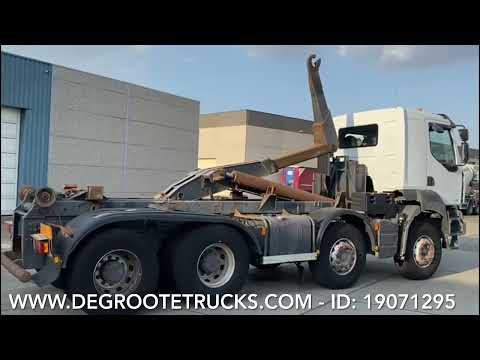 Degroote Trucks: Renault Kerax 450 DXi • 8x4 hooklift truck for sale