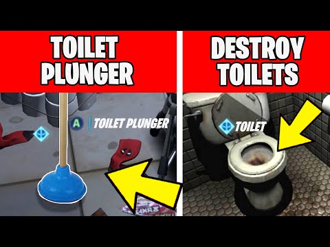 FIND DEADPOOL'S TOILET PLUNGER & DESTROY TOILETS - DEADPOOL CHALLENGES FORTNITE