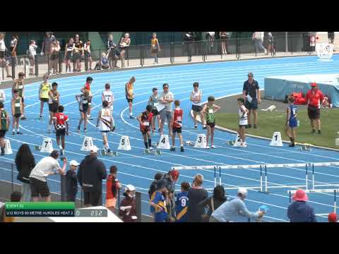 U12 Boys 80m Hurdles Heat 1: 2021 State Combined Events Championships // LAVicTV