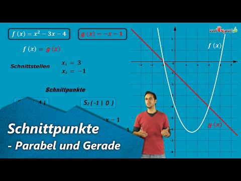 Schnittpunkte von Parabel und Gerade - Funktionen - Funktionsgleichungen gleichsetzen