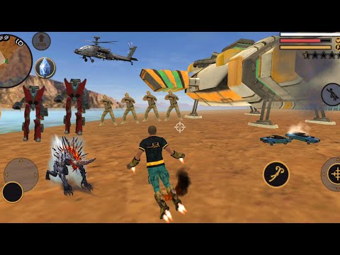 Vegas Crime Simulator (Vegas Hero Fight Car Robot) Vegas Hero Fly on Sea - Android Gameplay HD