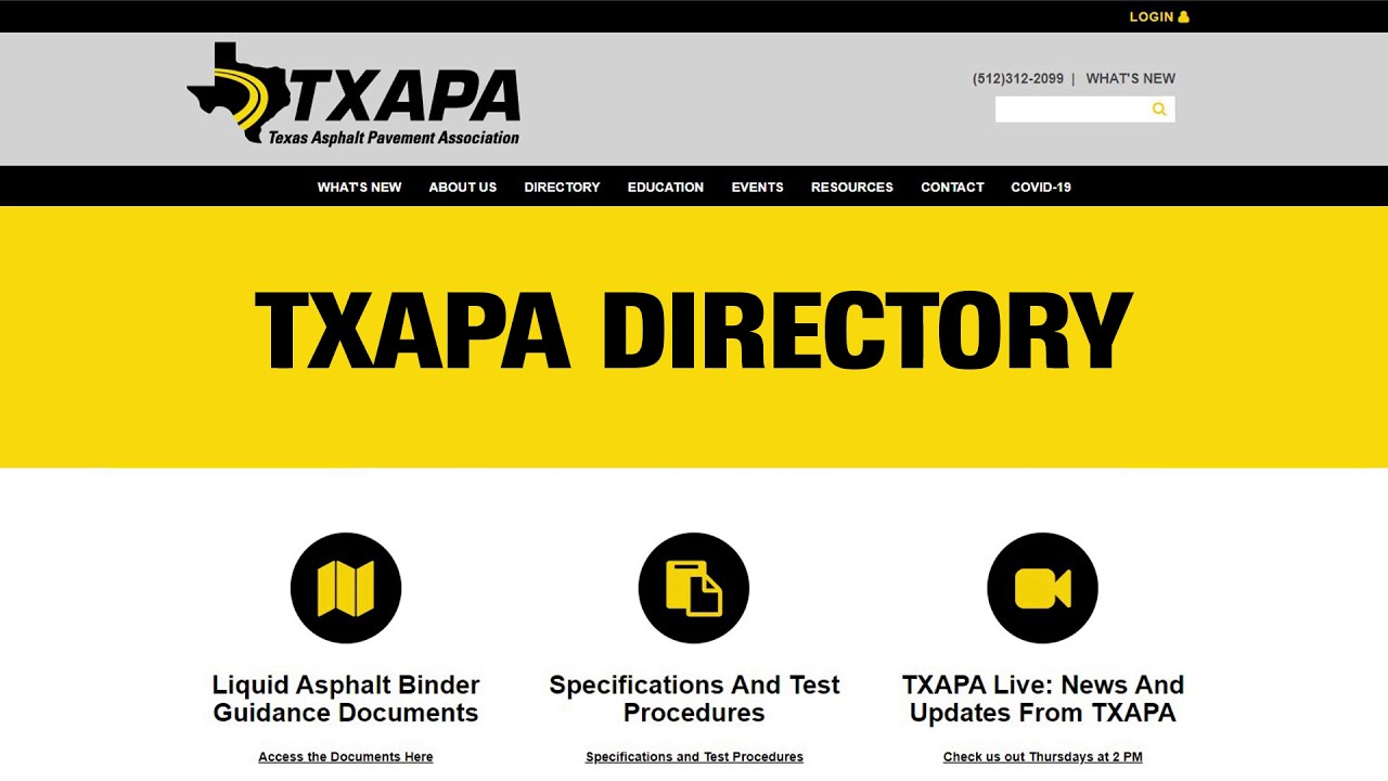 TXAPA Website Tutorial: TXAPA Directory