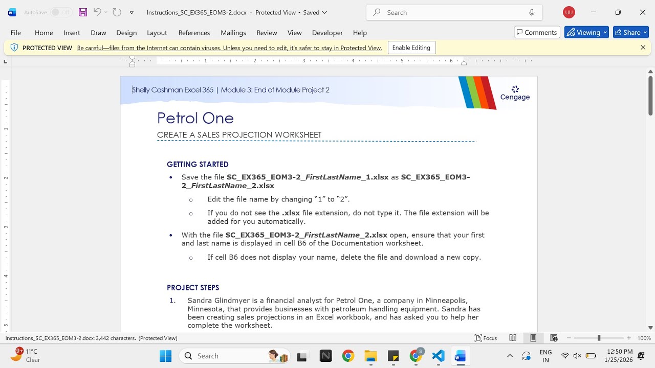 Shelly Cashman Excel 365 | Module 3: End of Module Project 2 Petrol One