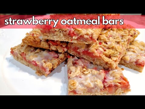 Strawberry Oatmeal Bars | Simple Breakfast Bar Recipe!