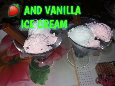 HOW TO MAKE STRAWBERRY AND VANILLA ICE CREAM STEP BY STEP RECIPE
