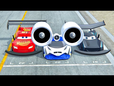 Lightning McQueen GTR vs Devel Sixteen Airplane KIT vs Jackson Storm GTR at Nardo Speed Ring