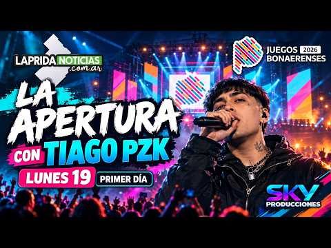 🔴 Apertura Juegos Bonaerenses 2026 con TIAGO PZK | Lunes 19 | Laprida Noticias