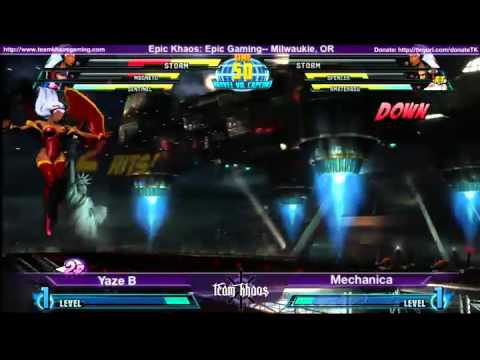 Epic Khaos Feb MvC3 - Yzae B (MAG/STO/SEN_SEN/STO/DRD) vs Mechanica (CHR/DRD/SPE_SPE/STO/AMA)