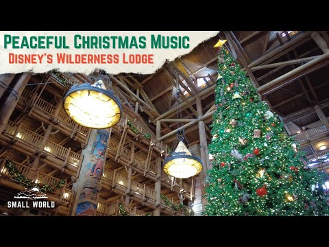 Peaceful Instrumental Christmas Music | Relaxing Piano & Crowd Ambience at Disney's Wilderness Lodge