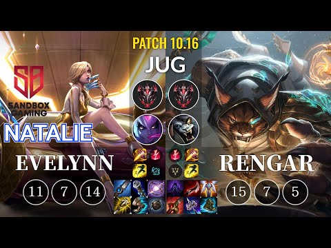 SB Natalie Evelynn vs Rengar Jungle - KR Patch 10.16